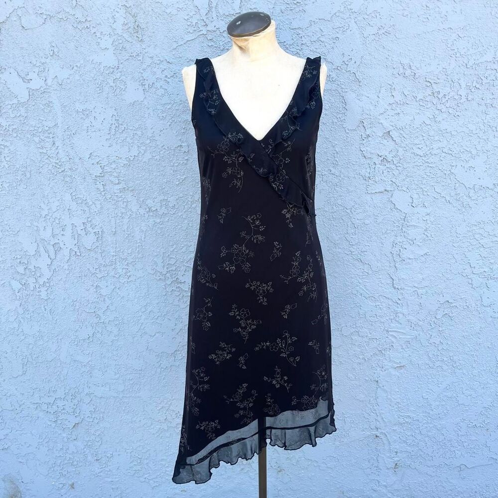 Y2k Black Slip Dress Size medium Fairycore